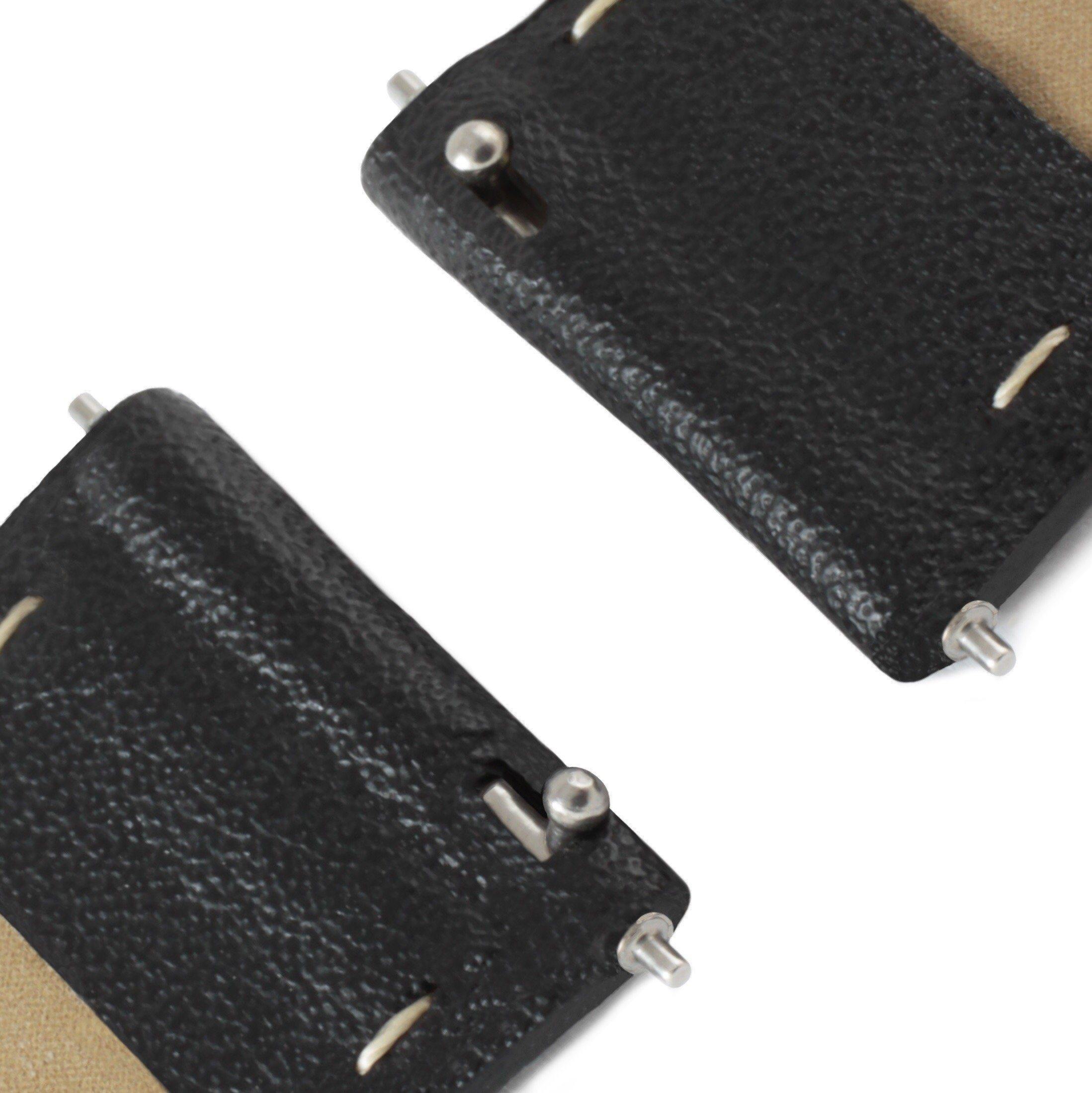 Black and Silver Vegan Leather Strap