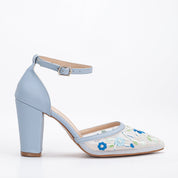 Lorraine - Blue Floral Lace Wedding Shoes