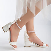 Lucille - Ivory Pearl Wedding Sandals