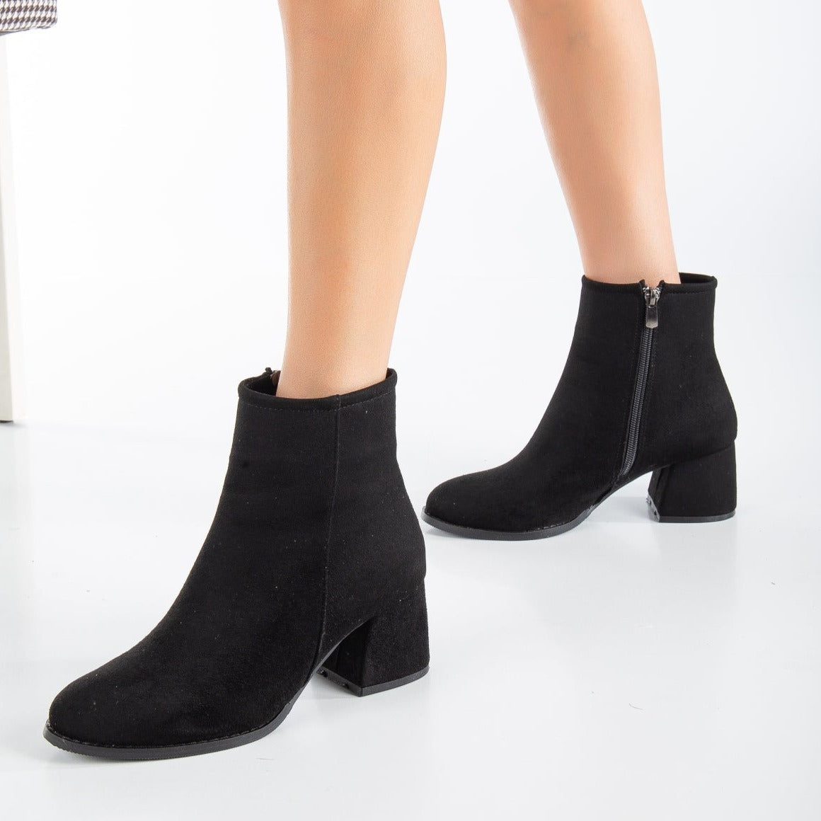 Linette - Black Suede Ankle Boots