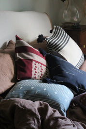 Ivanna Stripe Cotton Tassle Cushion Cover
