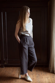 100% Linen Tailored Trousers