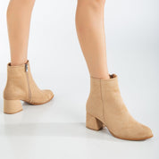 Linette - Mustard Yellow Suede Ankle Boots