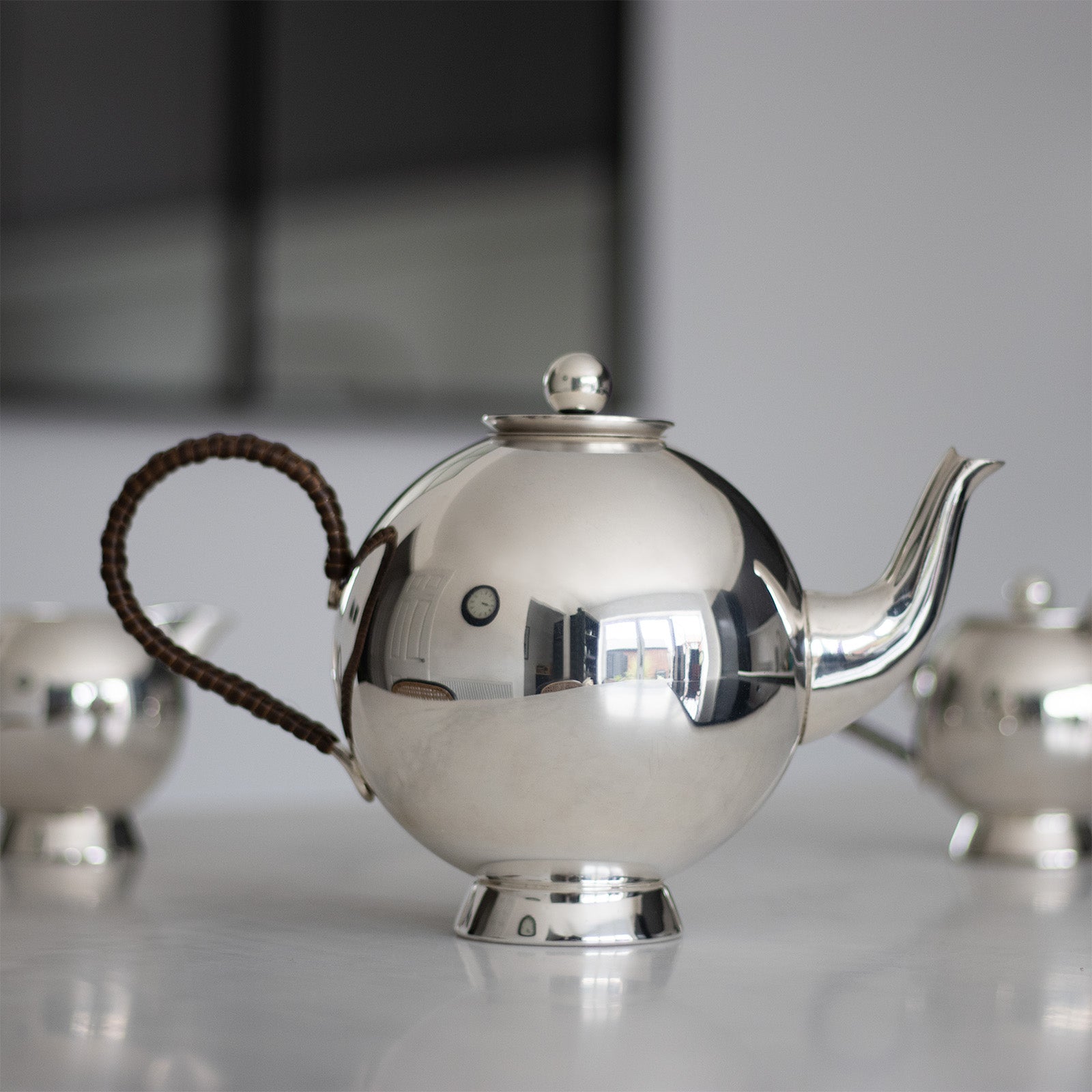 Silver Plated Spheres Tea Infuser Large Wicker Handle