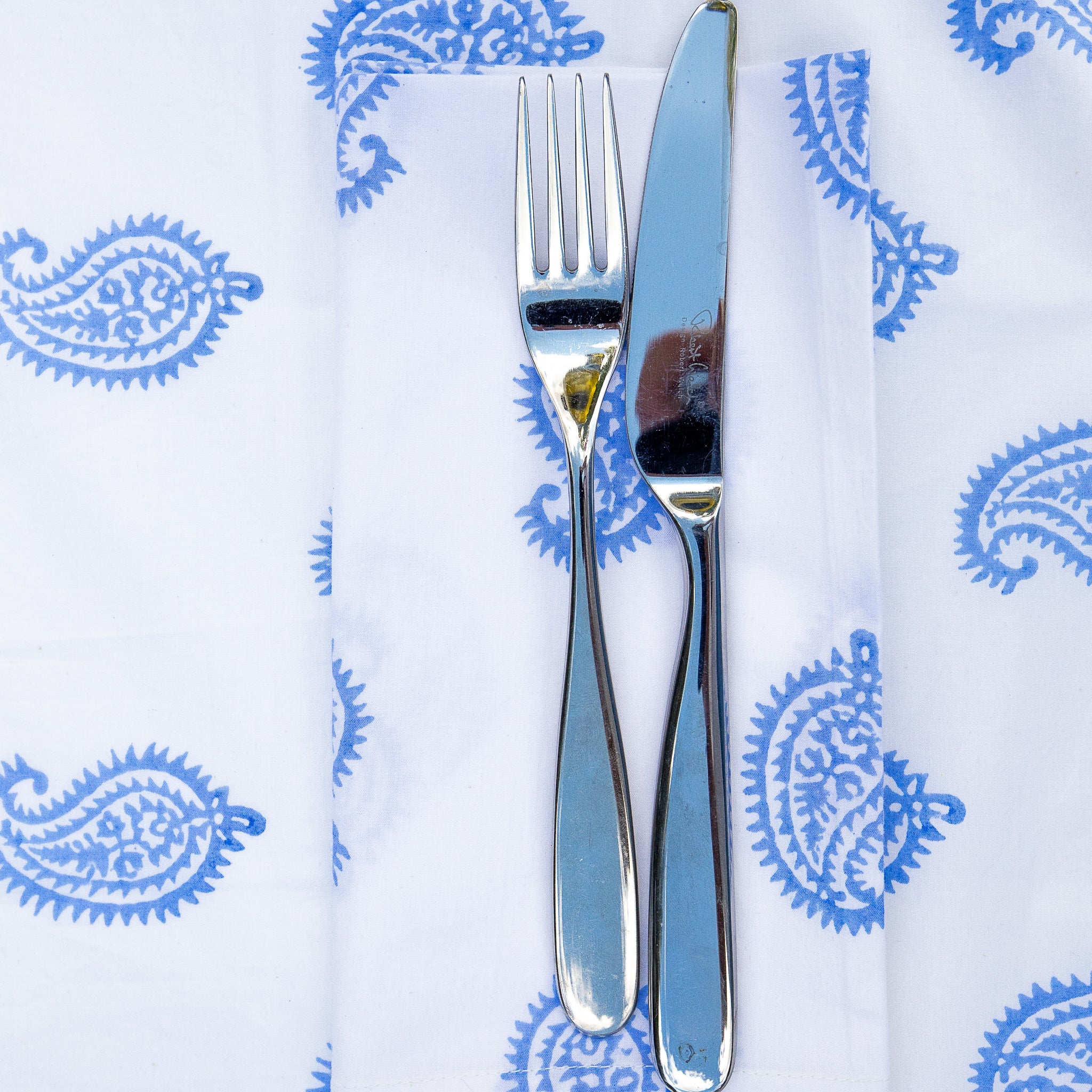 Cornflower Blue Paisley Table Cloth