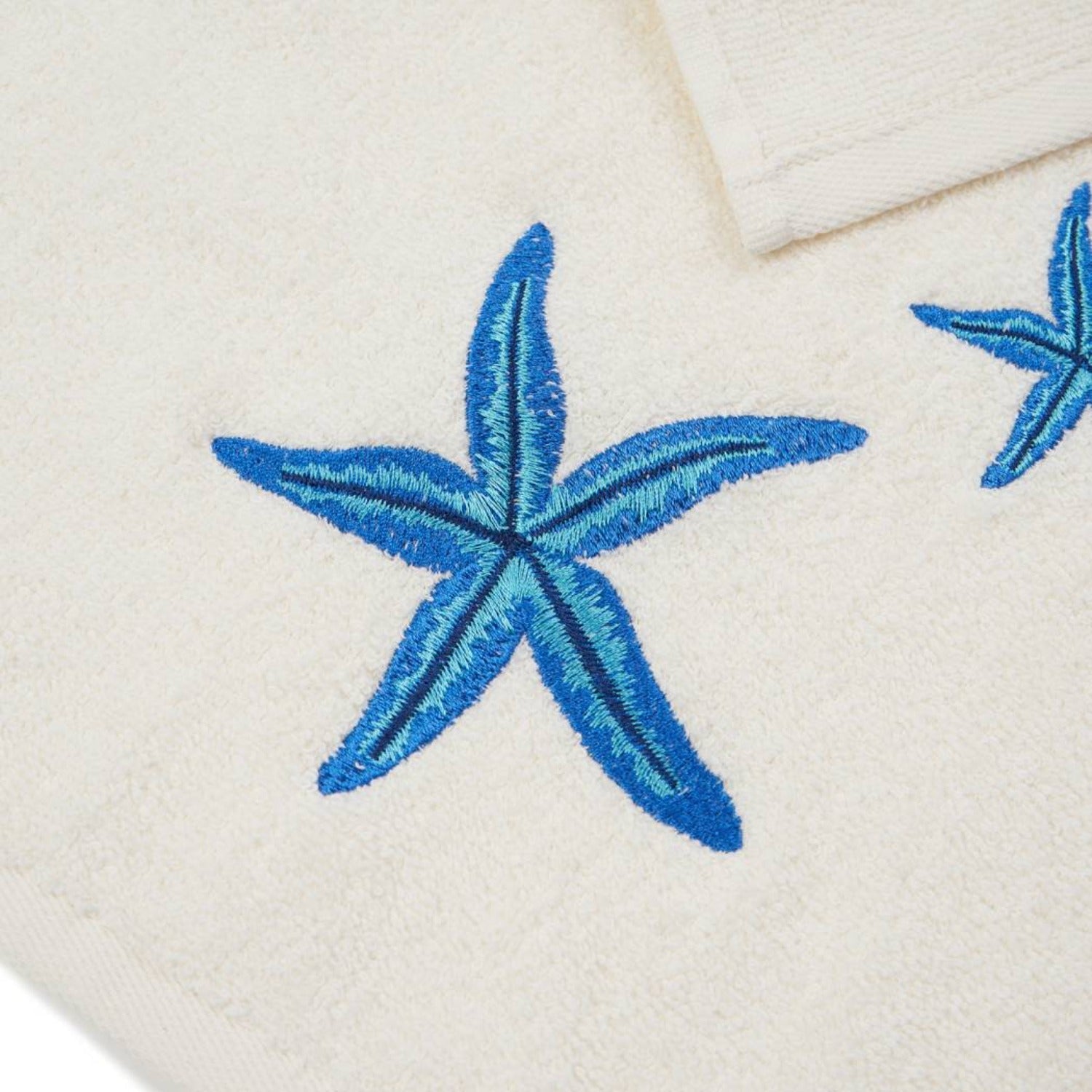Starfish Embroidered Face Towel