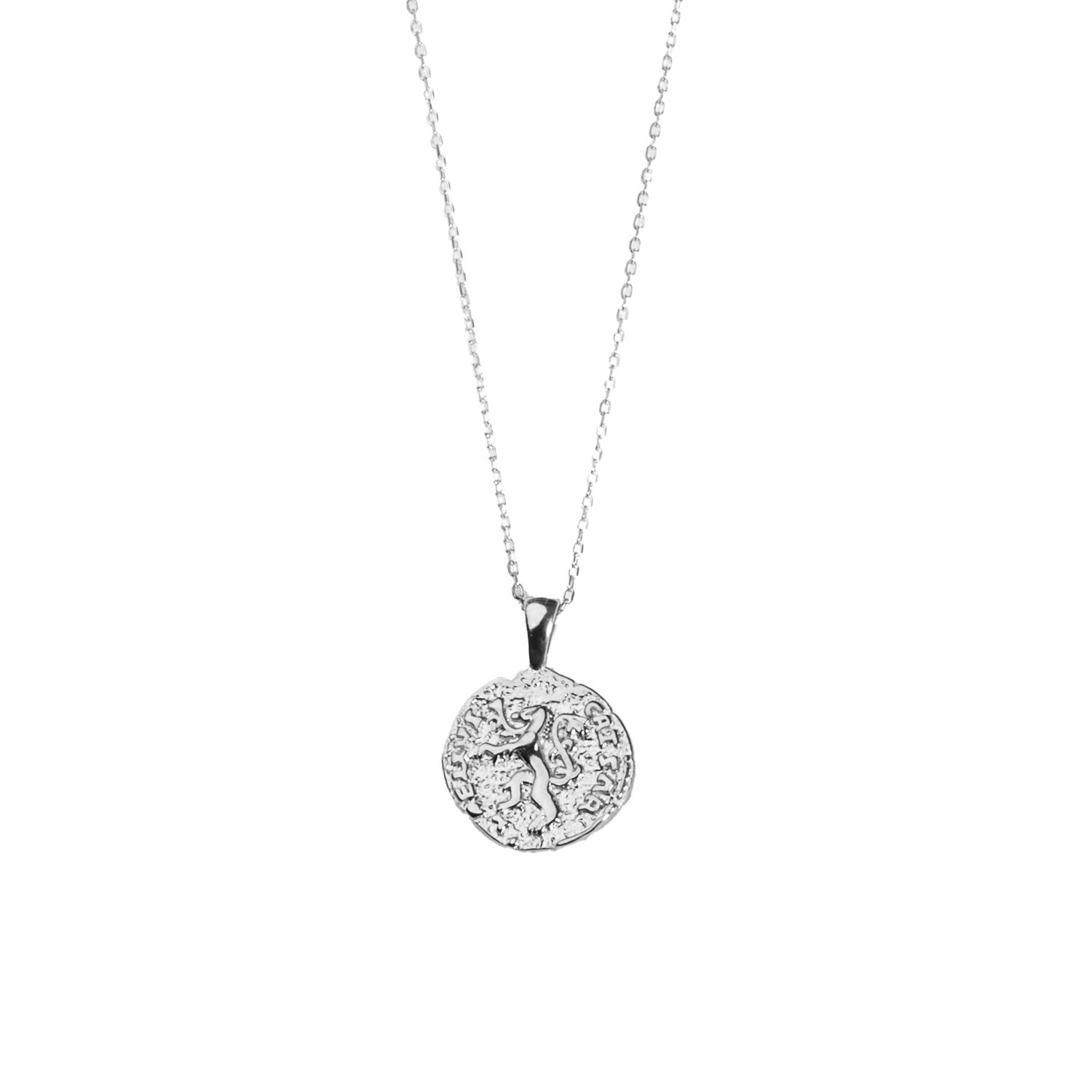 Lion Coin Necklace - Silver