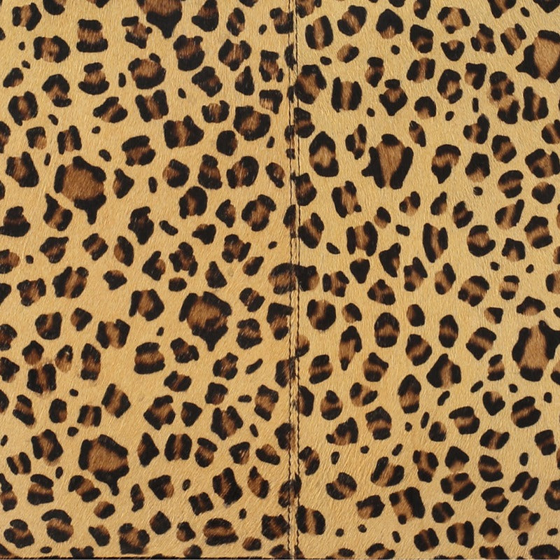 Leopard Print Calf Hair Large Leather Tote