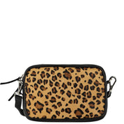 Leopard Print Calf Hair Leather Crossbody Bag
