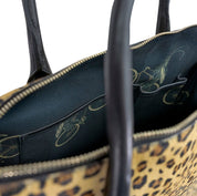 Leopard Print Large Cowhide Leather Grab Bag