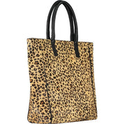 Leopard Print Calf Hair Large Leather Tote