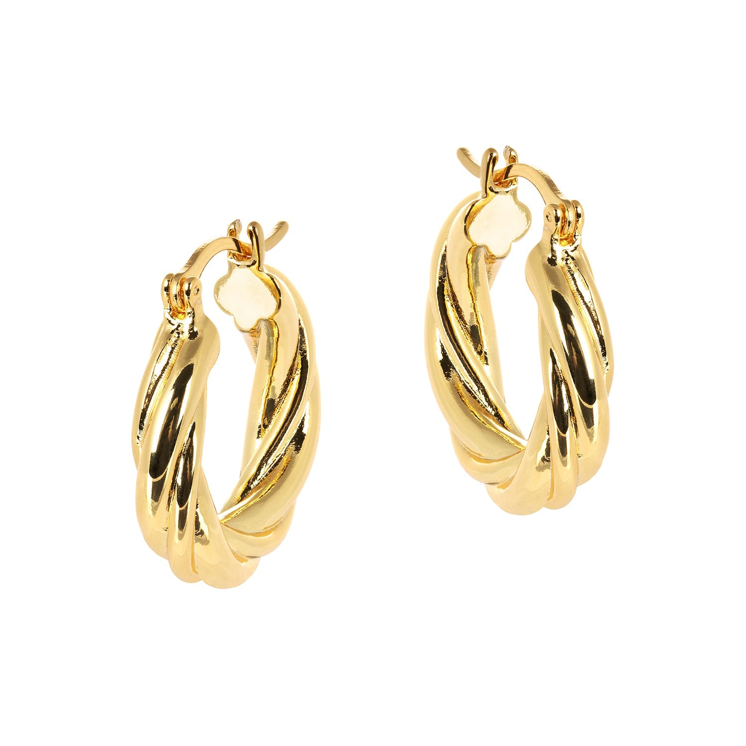 Lilly Thin Twisted Gold Hoop Earrings