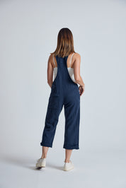 Navy Mary-Lou Pocket Dungaree - GOTS Certified Organic Cotton and Linen