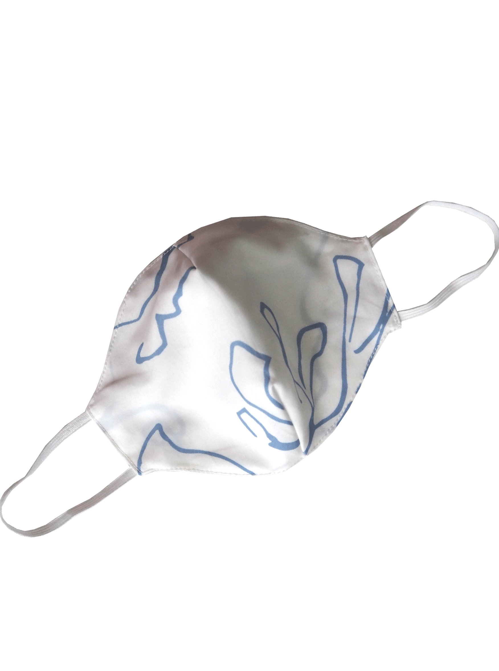 White Printed Tencel Offcuts Face Mask