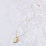 Porcelain Rose With Pearl Gold-Filled Necklace