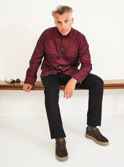 Recycled Italian Flannel Deep Red Over-Shirt