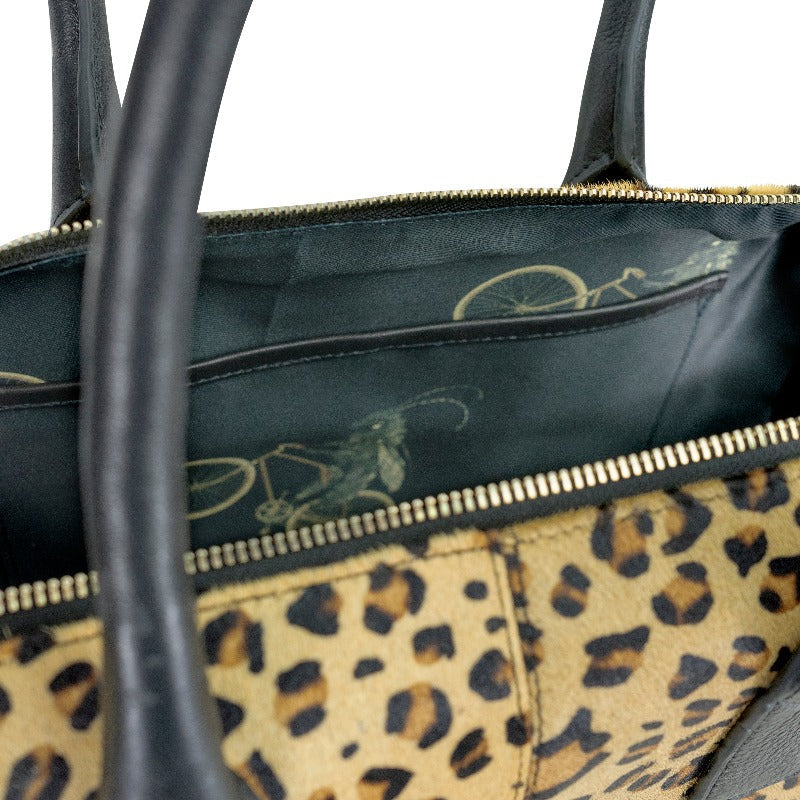 Leopard Print Cowhide Leather Crossbody Shoulder Bag