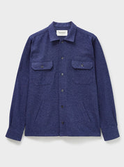 Piccadilly Cross Weave Blue  Breast Pocket Overshirt