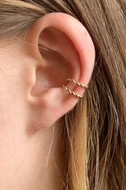 9ct Gold Twisted Double Ear Cuff