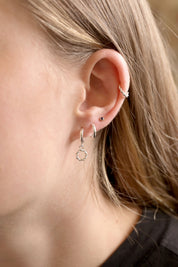 Silver Mini Twisted Hoop Earrings