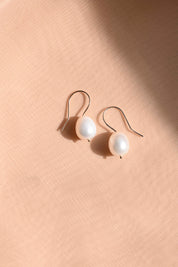 9ct Gold Classic Pearl Hook Earrings