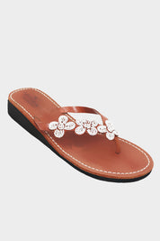 Tatu Heel Leather Sandals | White