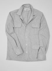 Recycled Italian Light Grey Flannel Over-Shirt
