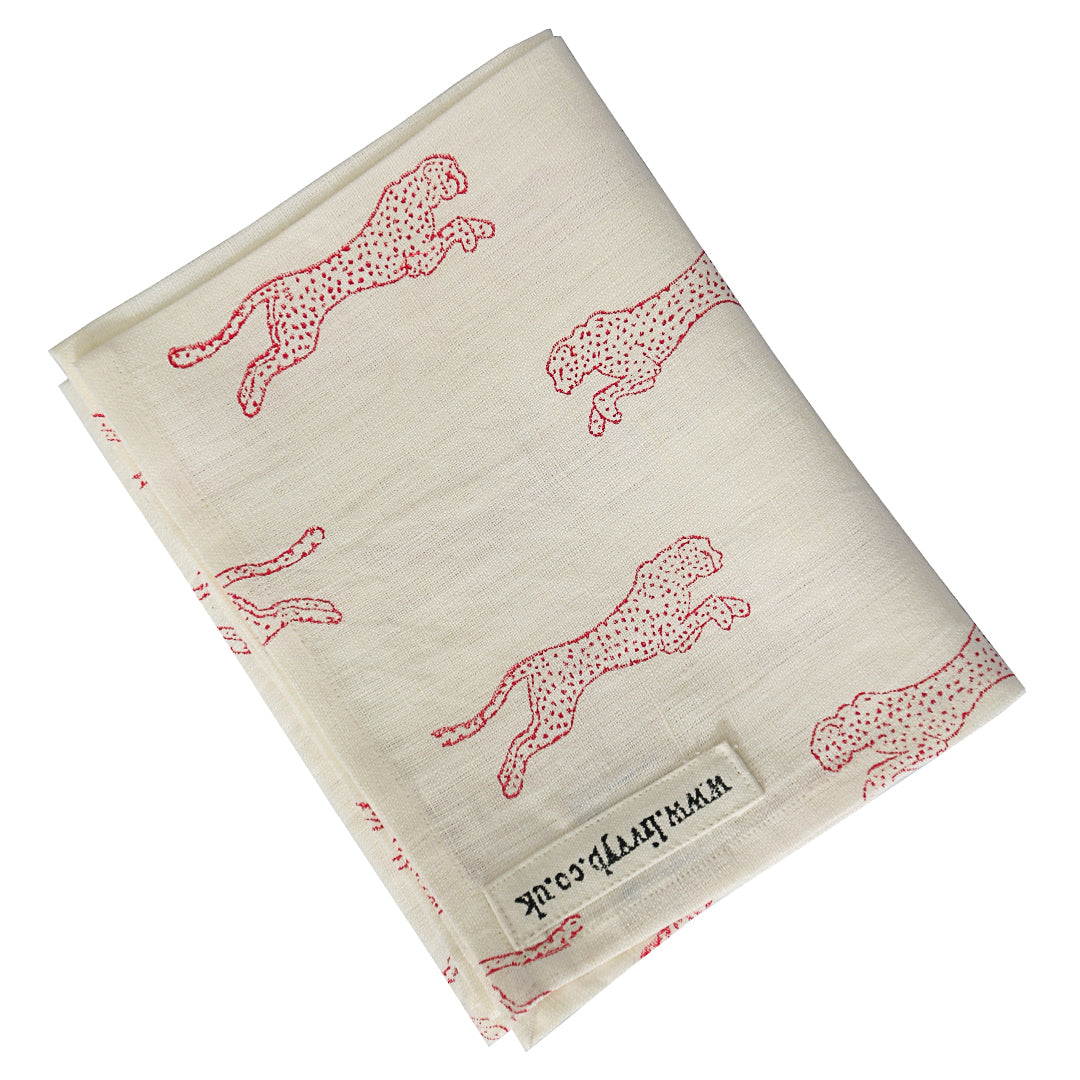 Cheetah Linen Tea Towel