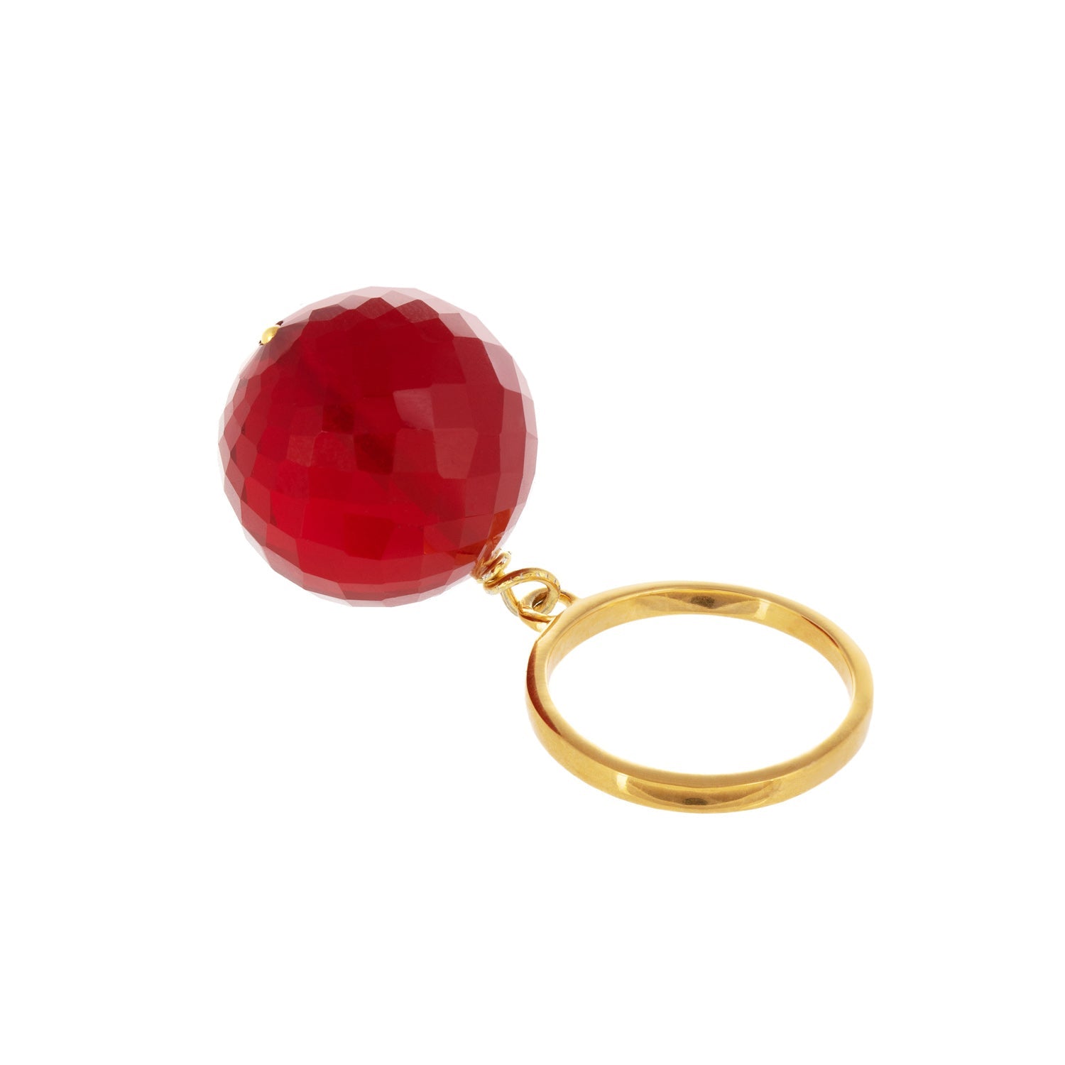 Bubble Red Onyx Gold Ring