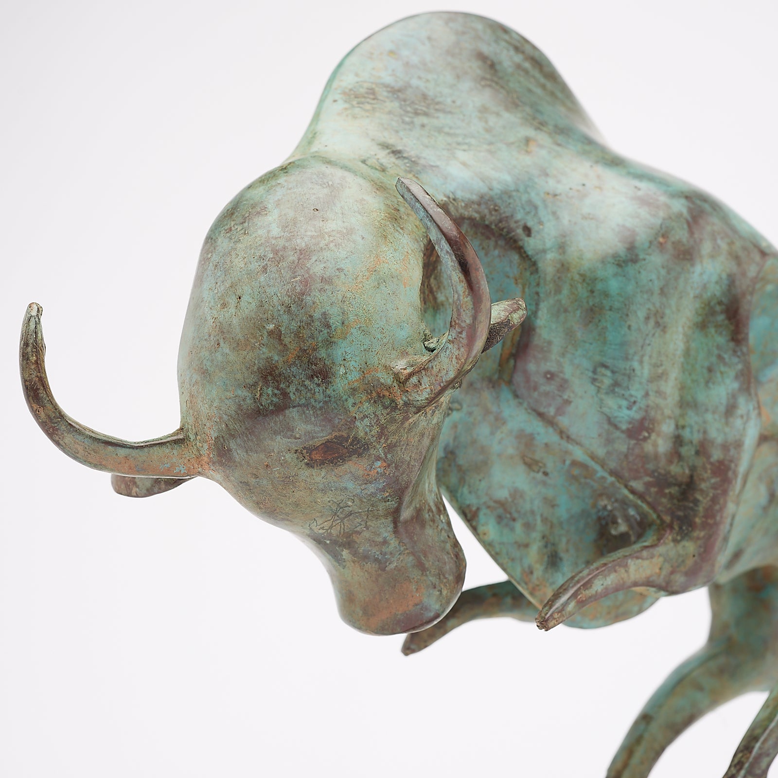 Patinated Cubist Bull
