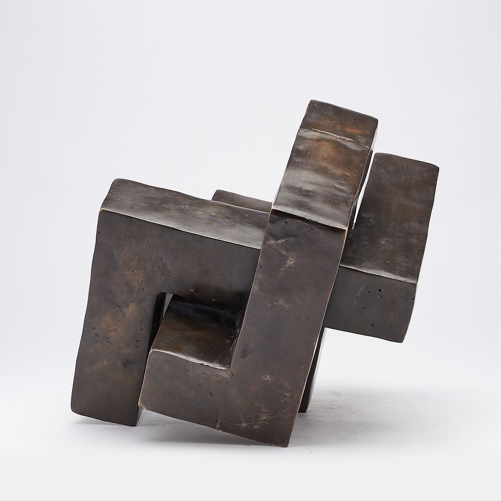 Bronze Endless Knot Cubist Sculpture Medium