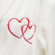 Hearts Embroidery Cotton Bathrobe