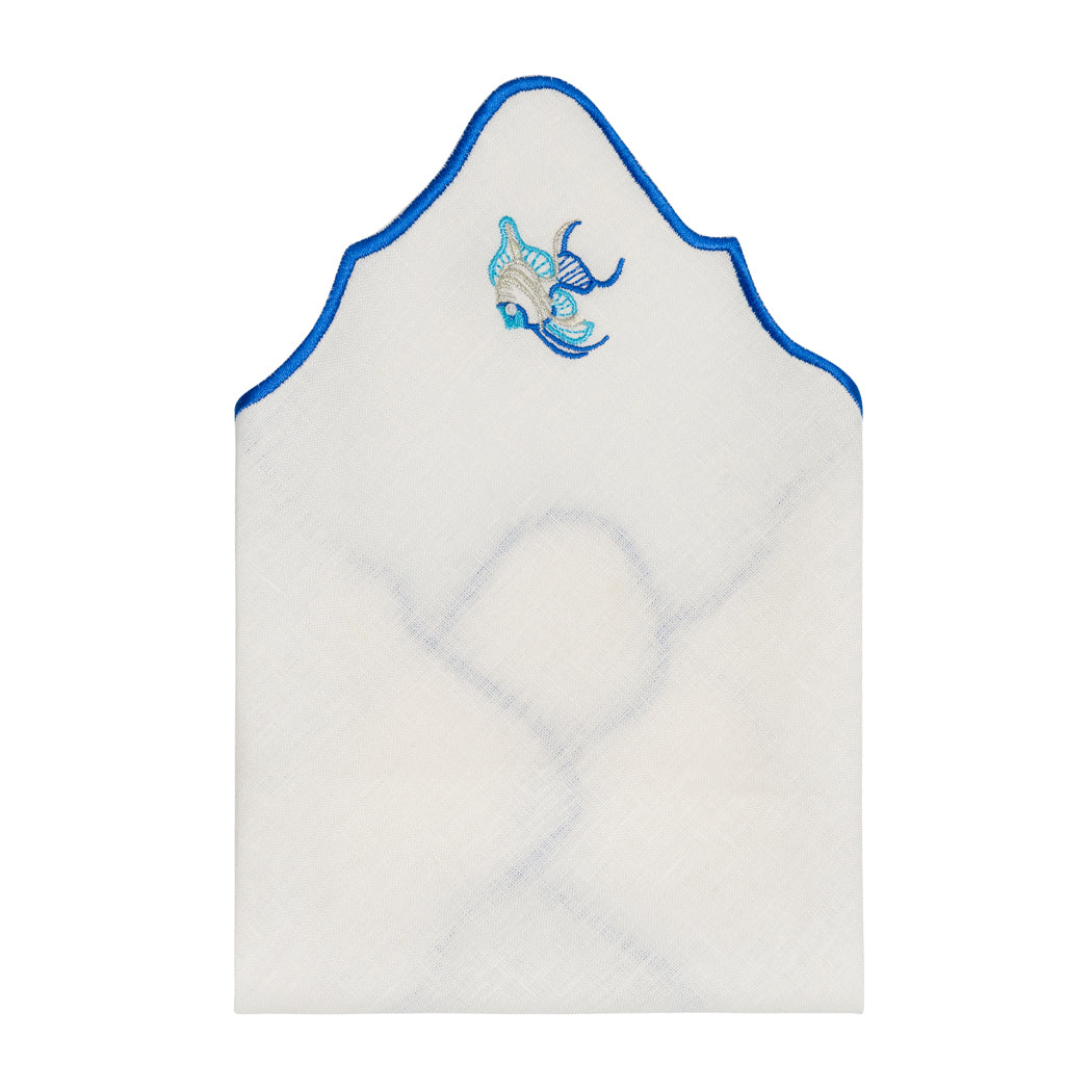 Fish Embroidery Linen Napkins (Set of 2)