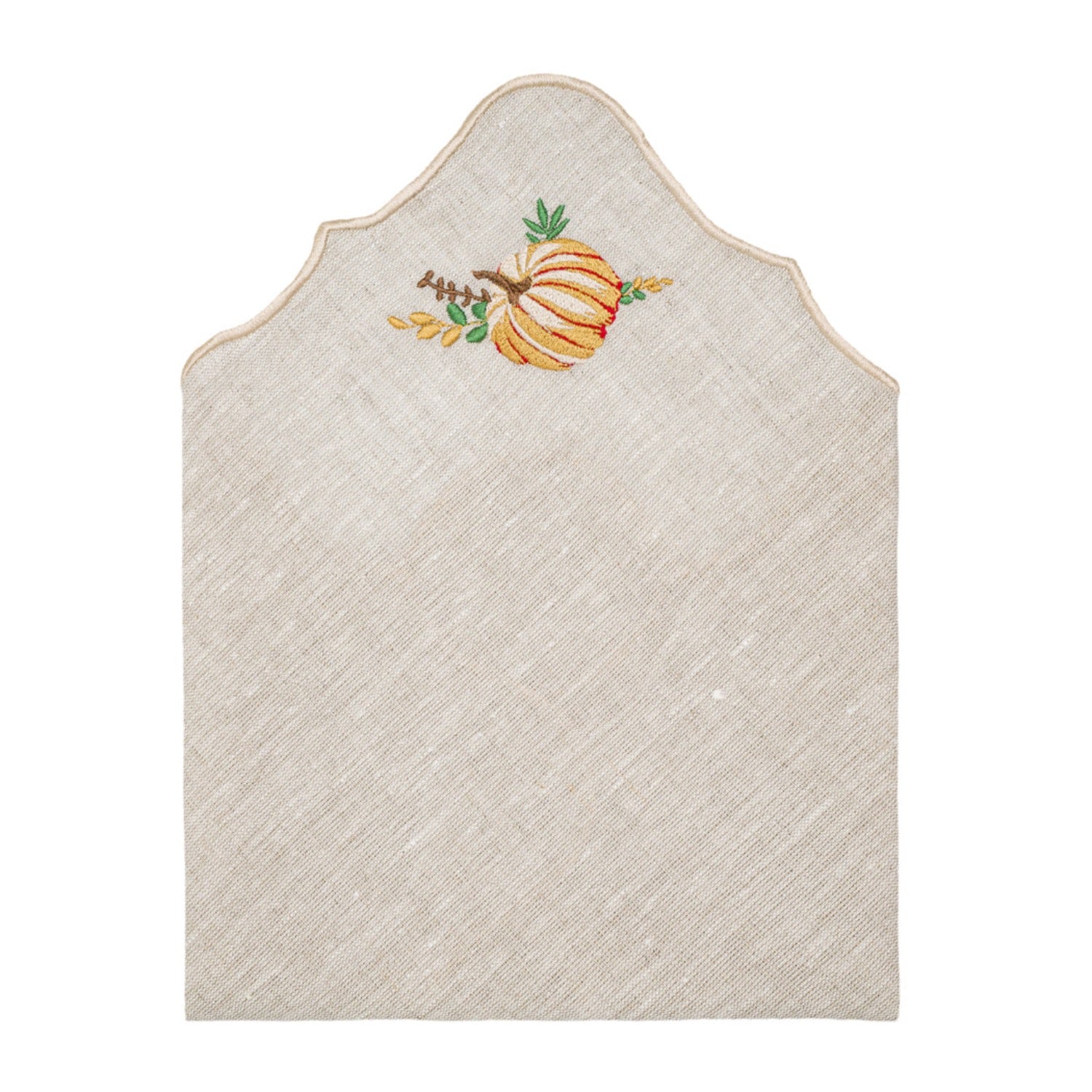 Set of 2 Pumpkin Embroidery Linen Napkin