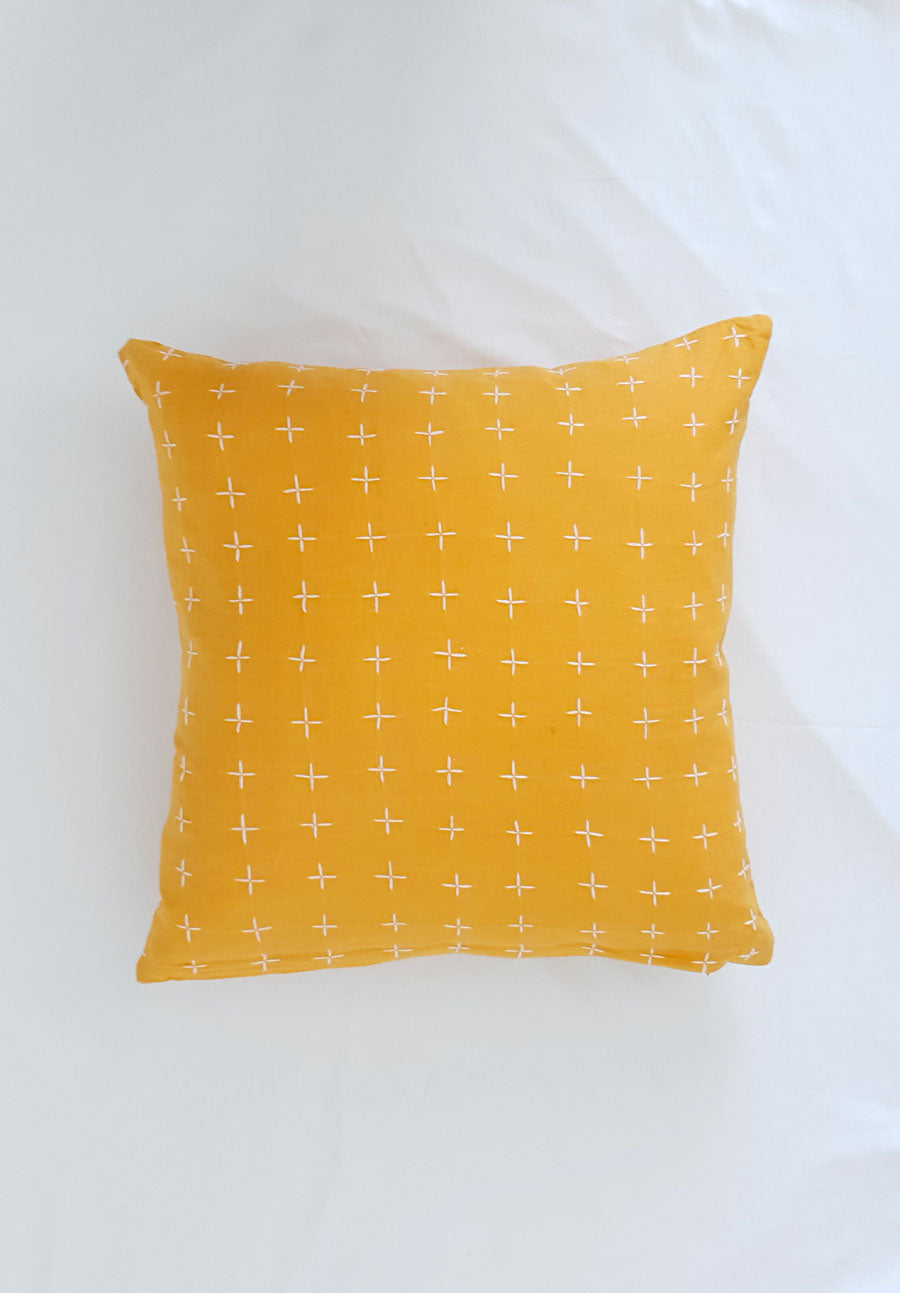 Sitaara  |  Marigold - Plant Dyed Kantha Cushion