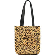 Leopard Print Bow Small Haircalf Leather Tote Bag