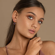 Sophia Amethyst Gold Hoop Earrings