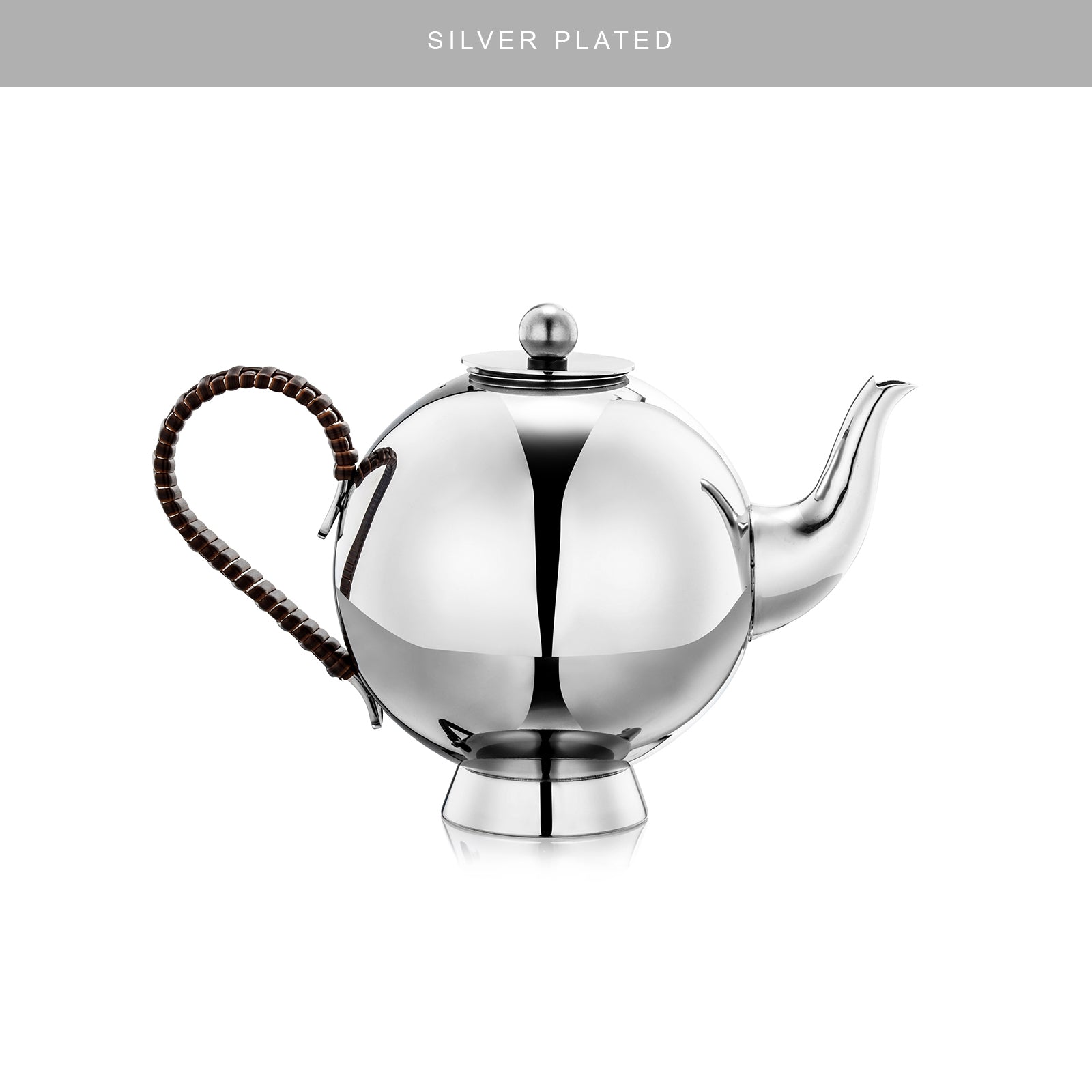 Silver Plated Spheres Tea Infuser Large Wicker Handle