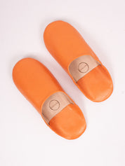 Moroccan Babouche Basic Slippers, Clementine