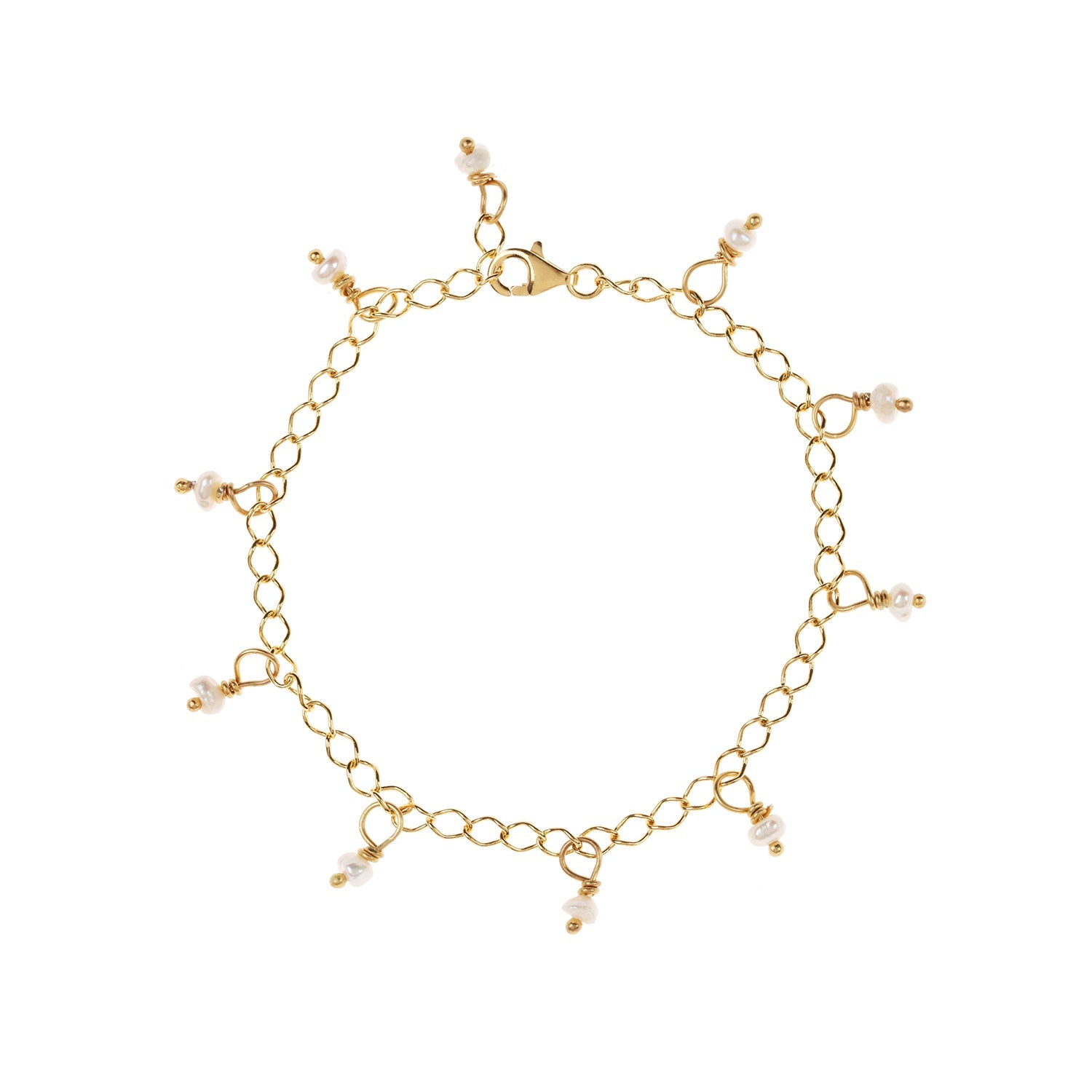 Terra Gold Chain Bracelet with Tiny Pearls