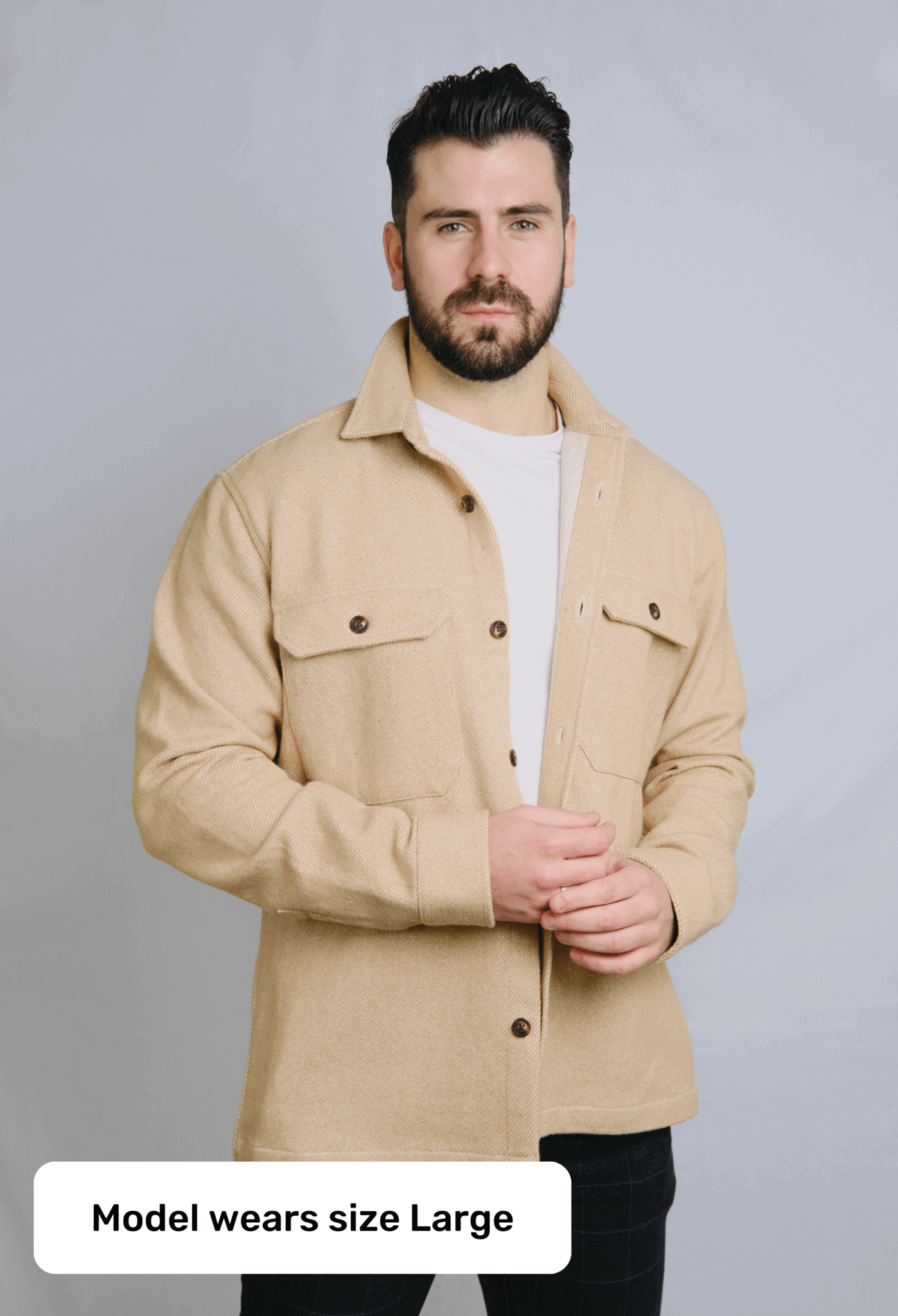The James 100% Recycled Beige Overshirt