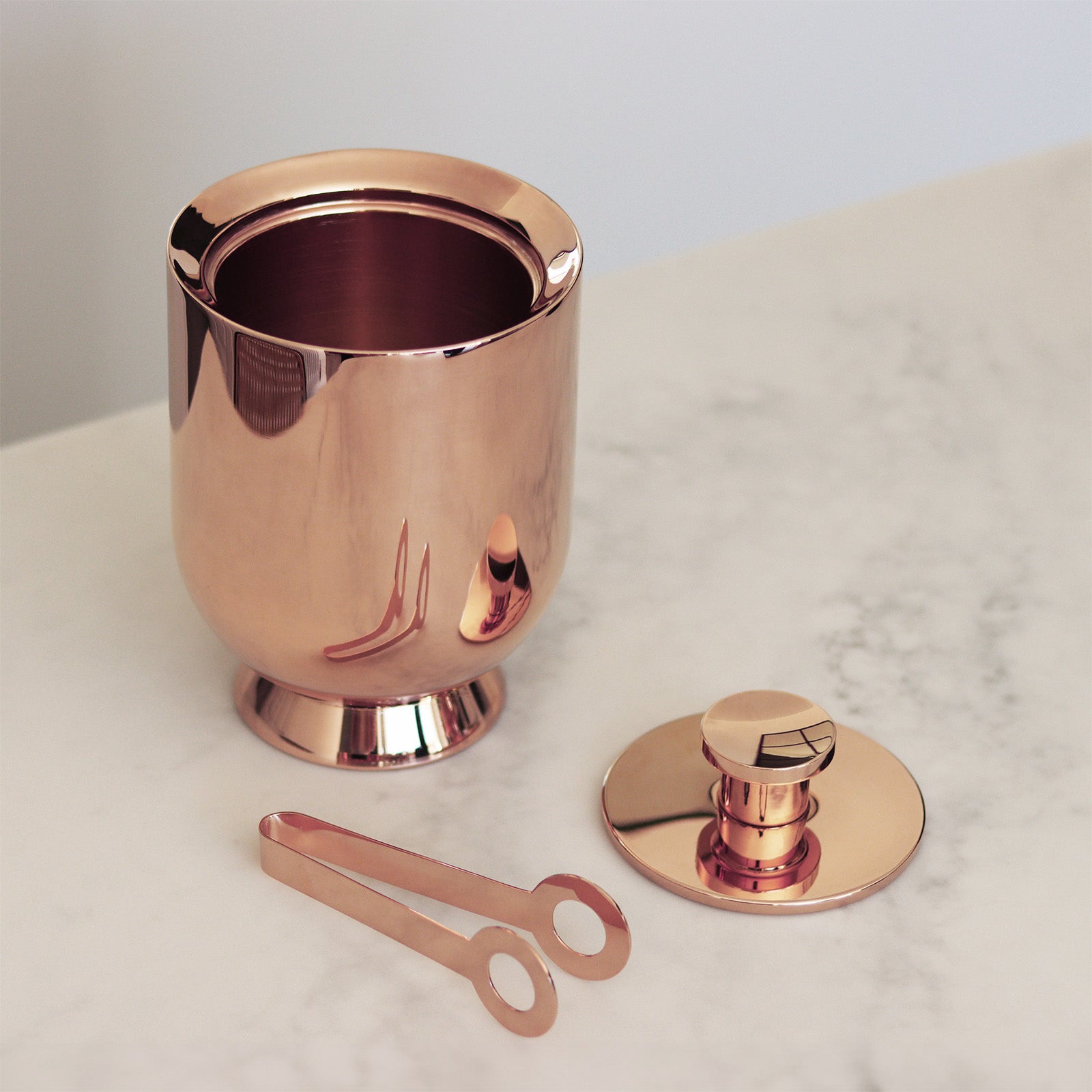 Trombone Ice Bucket & Tongs Rose Gold