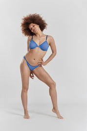 Ume recycled-tulle mid-rise briefs - Mountain Blue