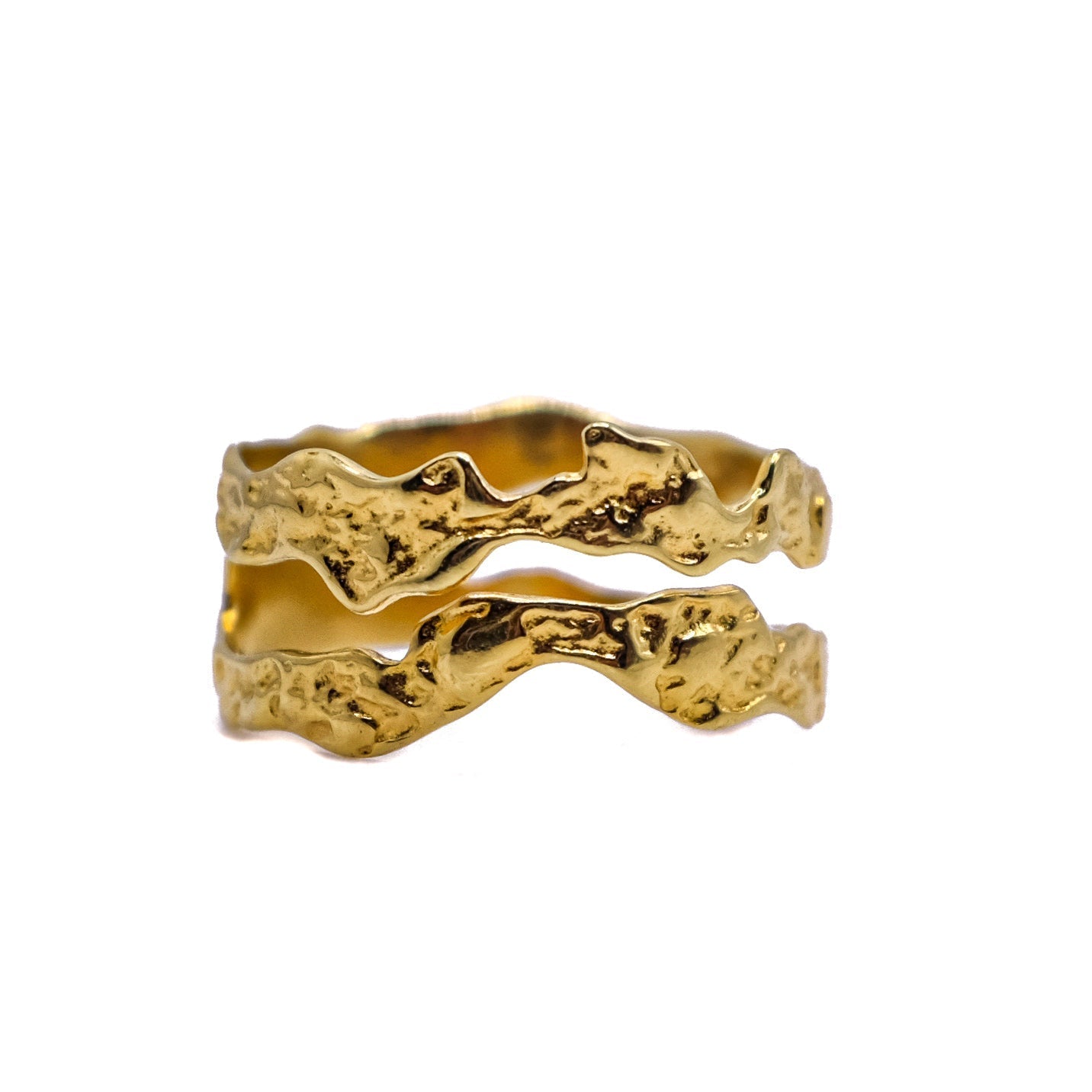 Double Lava Ring- Solid Gold