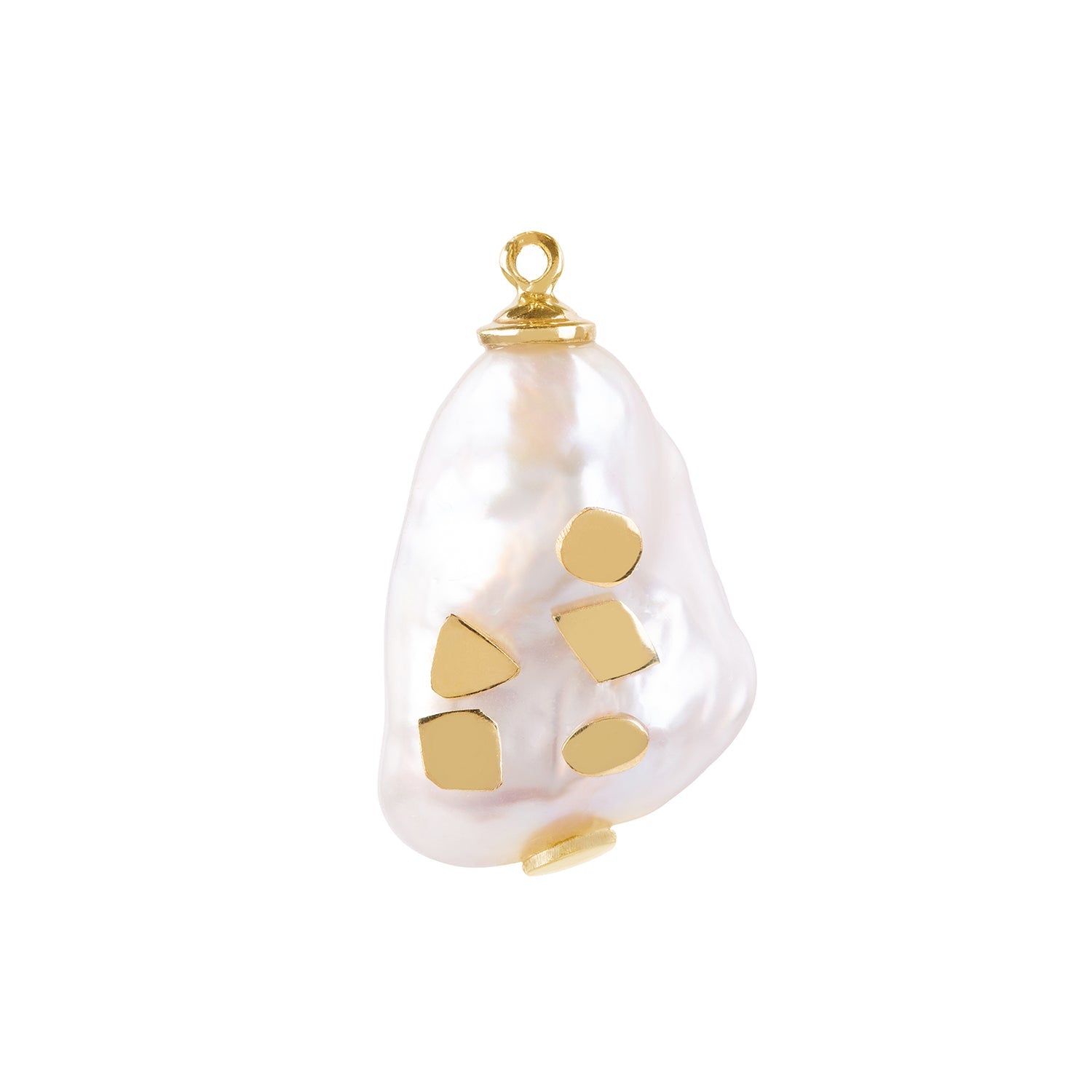 Venus Pearl Charm with Gold Barnacles
