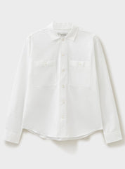Recycled Poplin White Double Pocket shirt
