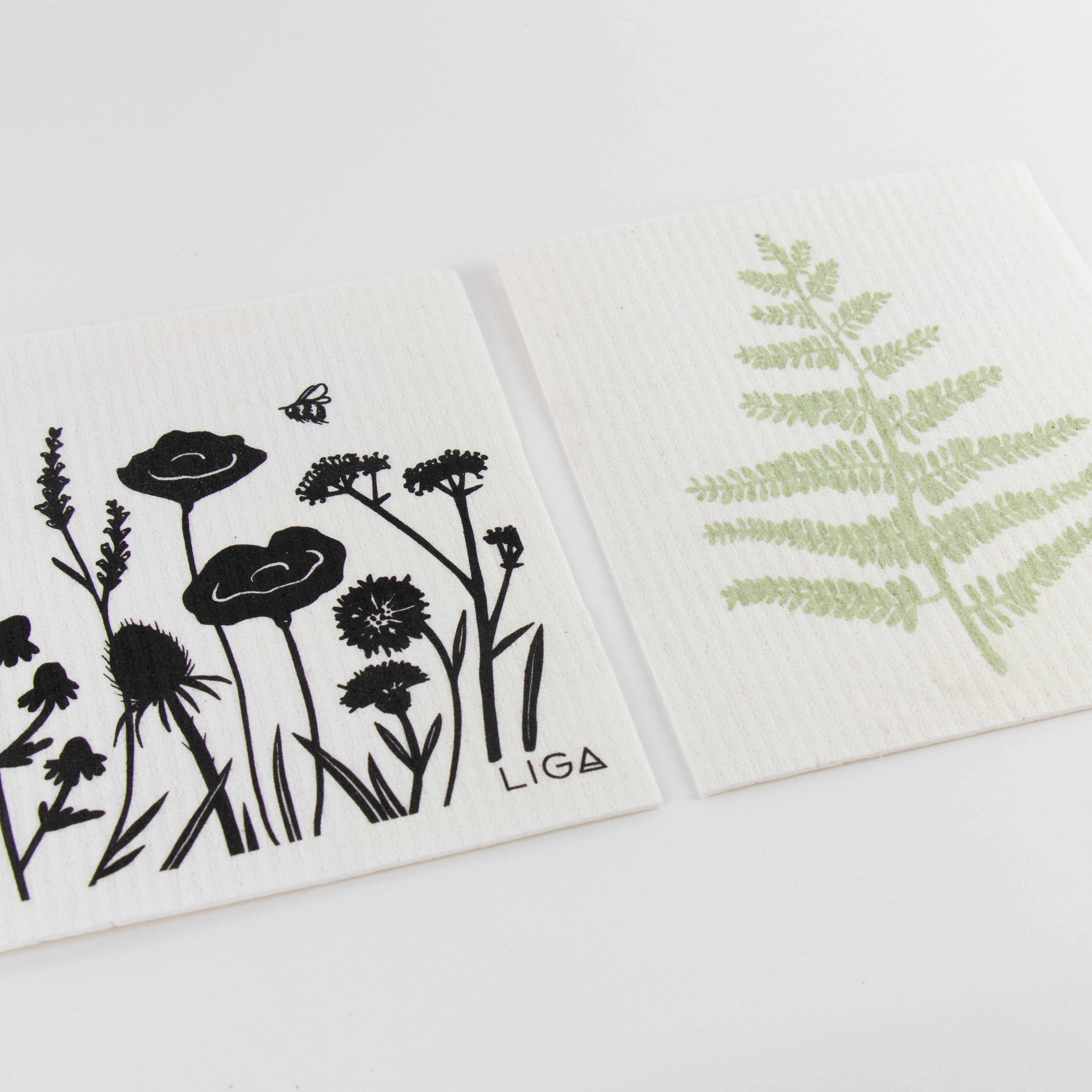 Eco Dishcloths | Wildflowers & Fern