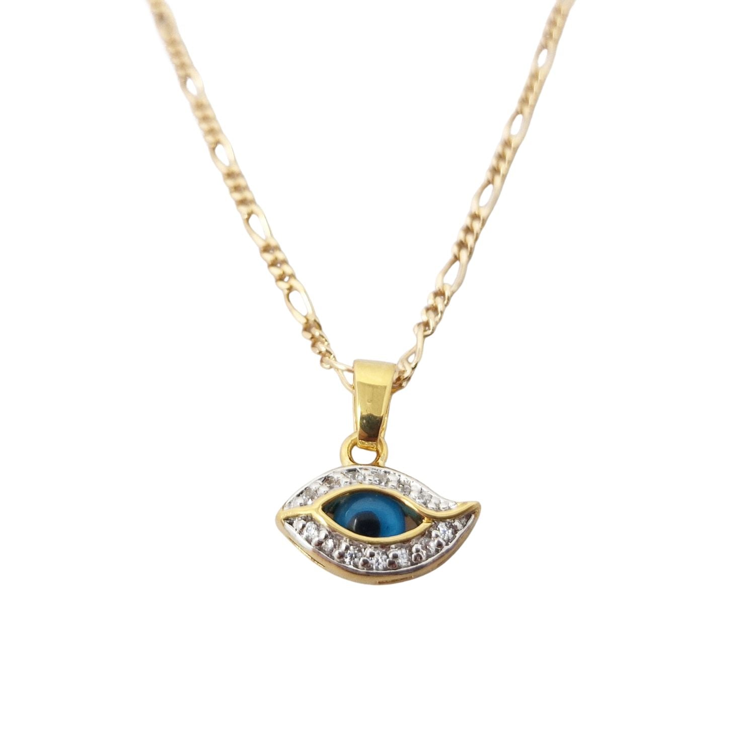 18ct Gold Plated Evil Eye Pendant Necklace