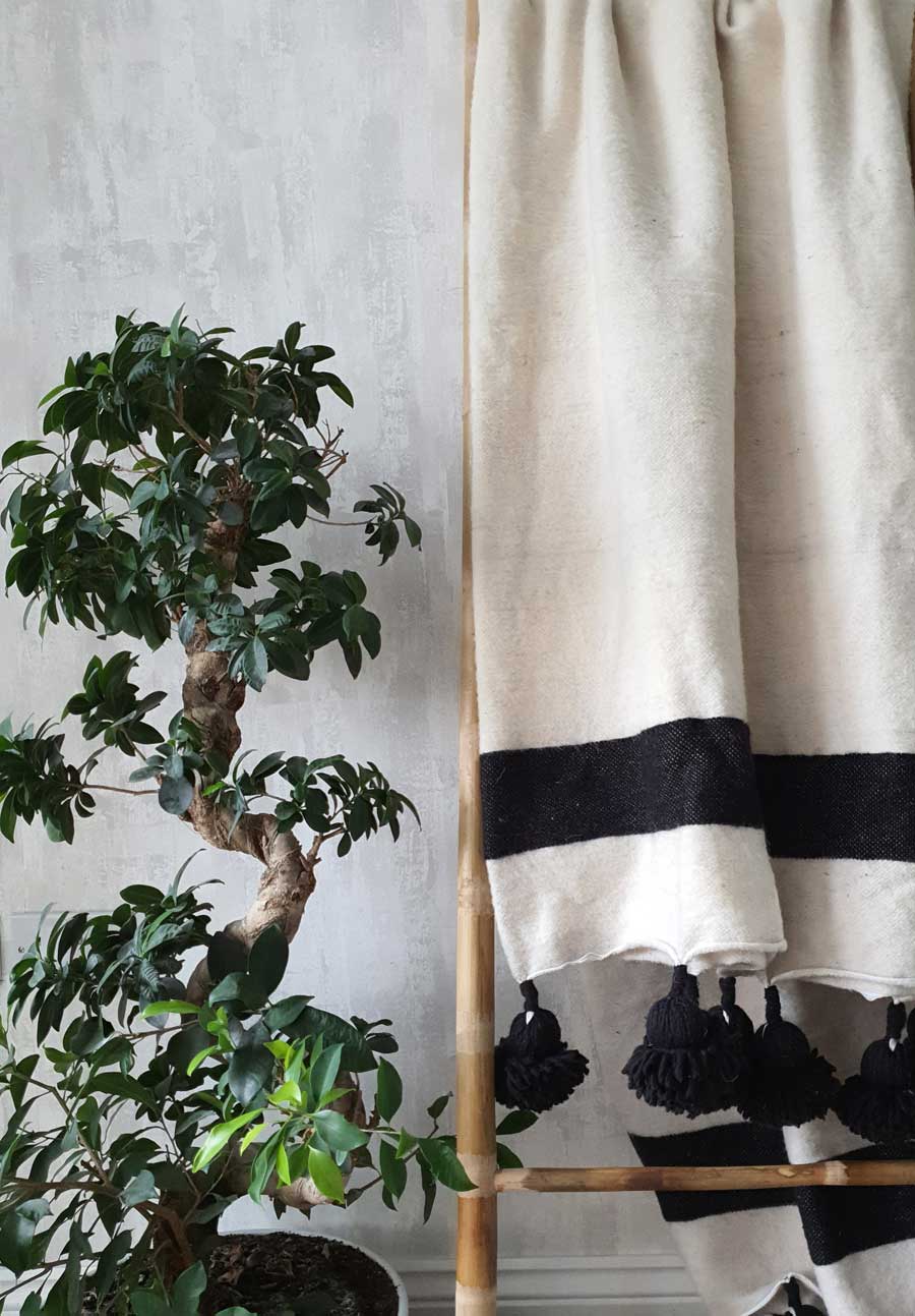 Zara  |  Organic Wool Pom-Pom Blanket