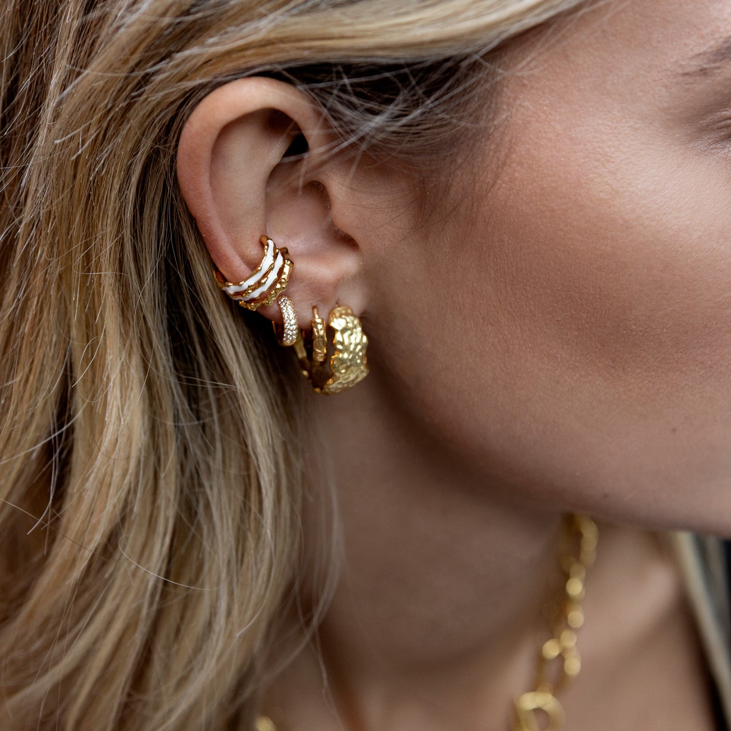 Triple Cuff Earring - Gold